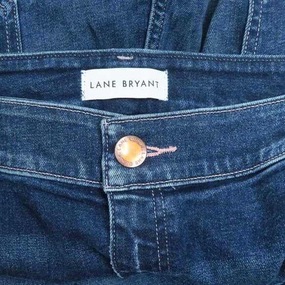 Lane Bryant Plus Size 28 Curvy Fit High Rise Skinny Distressed Dark Denim Jeans - Picture 8 of 13